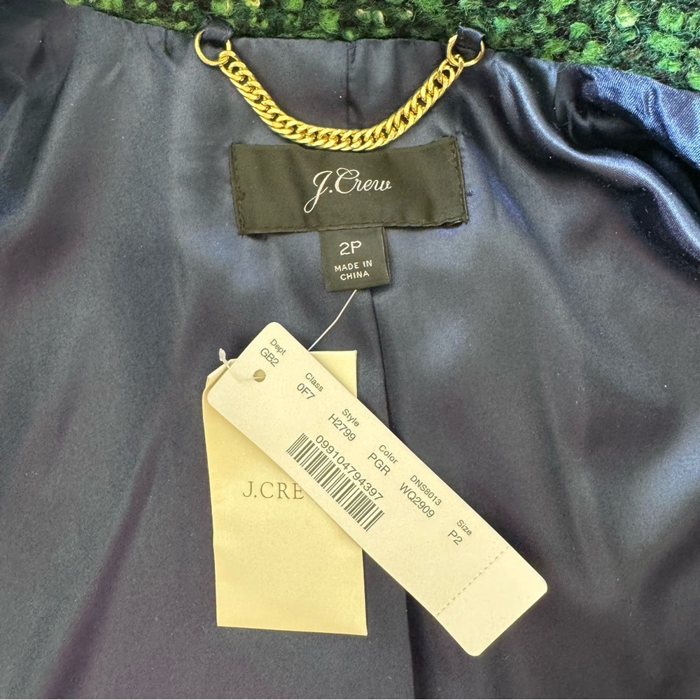 J. Crew Daphne Green Tweed Women's Coat - Picture 5 of 12
